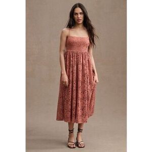 BHLDN (Anthropology) Zoe Open-Back Lace Midi Dress MSRP $248